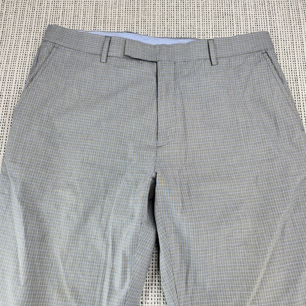 Jack Nicklaus Dress Pants Mens 34x30 Gray Check Flat Front‎ Straight Leg Casual